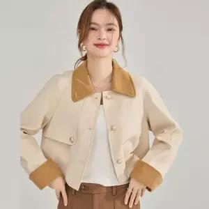 여사친 가을 뉴 컬러 루즈핏 패치 터틀넥 반바바리코트 숏코트 트렌치코트 원픽3