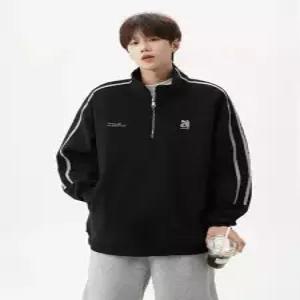 키체샵 남사친 가을 빈티지 반집업 점퍼 트레이닝 맨투맨 상의 후드집업 스트라이프 코트 커플 차이나 HO3