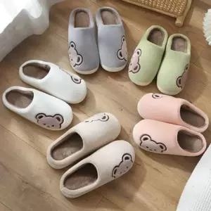 털실내화 털슬리퍼 옆곰돌이 극세사 4color 남녀공용 곰돌이슬리퍼 털슬리퍼 겨울 신상