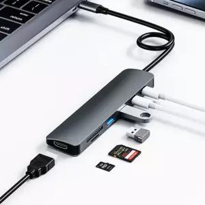 USB 3.0 7포트 멀티 허브 C타입 HDMI UHD 4K 60Hz PD충전 100W SD TF 카드리더 노트북충전