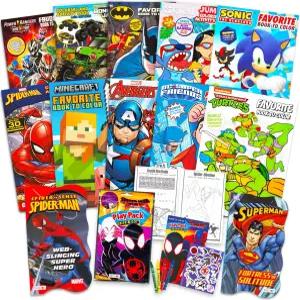 대량 슈퍼히어로 컬러링 북 - 마블 어벤져스 DC 코믹스 스파이더맨 소닉 TMNT 배트맨 액티비티 북스 위드