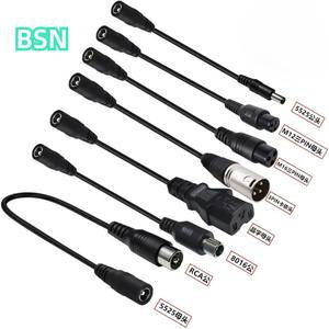 5X2 1에서 3P 충전기 스쿠터 자전거 IEC 전기 XLR 플러그 케이블 M12 RCA M16 커넥터 8016 액세서리 5525 3핀 어댑터