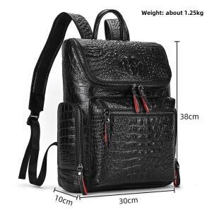 프로형 장비가방악어 정품 가죽 15.6 인치 노트북 배낭 남자 여행 Bagpack 십대 한 큰