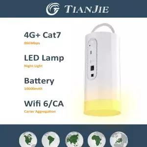 티안지에 CAF902 Ai 스마트 라우터 4G LTE CA RGB 무드등 포함 CAT6 실내 와이파이 가정용 10000mAh SIM