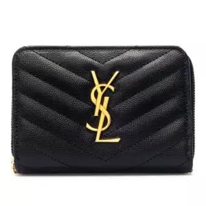 쉐브론 퀼팅 YSL 모노그램 집어라운드 지갑 668288 BOW01 1000