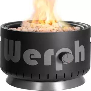 Werph 17인치 컴팩트 파이어 피트 58 000 BTU 가벼운 잠금식 2-in-1 뚜껑 및 부석 캠핑 RV 피크닉 낚시