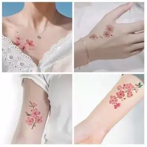 고품질 여름패션 액세서리 미니 플라워 레터링 타투 스티커 판박이 (WE5DDA1)