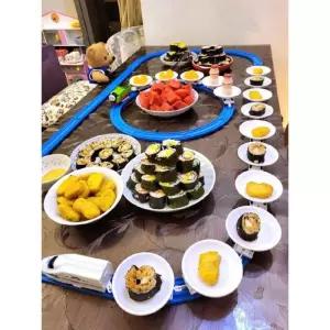 회전초밥기차 전동 레일 스시트레인 홈파티 세트