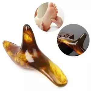 1pc 삼각형 앰버 발 피트 마사지 침술 지압 Gua Sha 도구