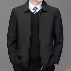 남성 Fashion카라 짚업 자켓 정장핏 블랙 네이비 자켓선물 (WE8121C)