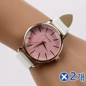 TBZ 데일리 가죽밴드 엘리자 손목시계x2개 손목코디 가죽밴드손목시계 베이직손목시계