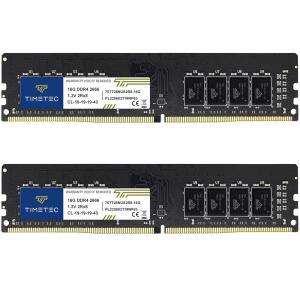 타임텍 32GB 키트(2X16GB) DDR4 2666MHZ(PC4-2666V) PC4-21300 UDIMM 데스크탑 RAM U2013 288핀 1.2V CL19 비완충 DIMM 메모리 모듈 업그레이드
