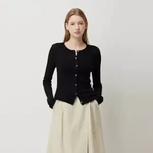 울 블렌드 자개 단추 가디건 SAKC03541BK1312362