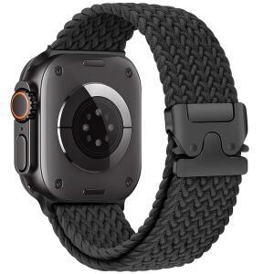 애플호환 WATCH 울트라 3/2 밴드용 땋은 솔로 루프 49MM 46MM 45MM 44MM 42MM 남성/여성 낙하산 버클 신축성 탄력 나일론 스포츠 스트랩 손목밴드 IWATCH 밴드 시리즈 11 9 8 7 6 5 4 3 SE3 / VWU