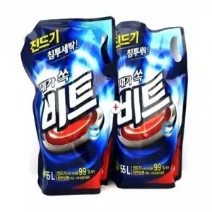 액체 비트 1.55킬로X2개입 액체세제 일반 드럼용 세탁
