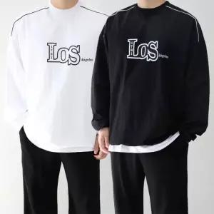 [엠클로]남자 오버핏 나일론 바람막이 스트링 프린팅 맨투맨