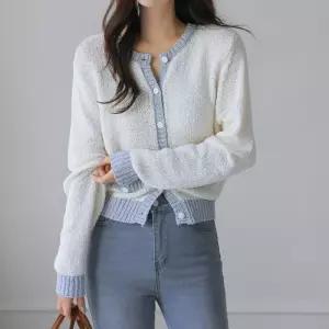 샤일론 소프트 배색 가디건 61CA24801302638