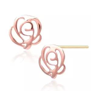 [NS홈쇼핑][미니아트] 14K 웨이브 로즈 로즈골드 미니 금 귀걸이[36001867]