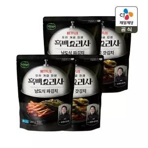 [CJ제일제당]CJx흑백요리사 비비고 갓김치 300g x2개+파김치 300g x2개