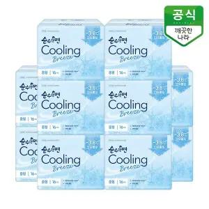 [깨끗한나라]순수한면 생리대 쿨링브리즈 중형 16P x 10팩