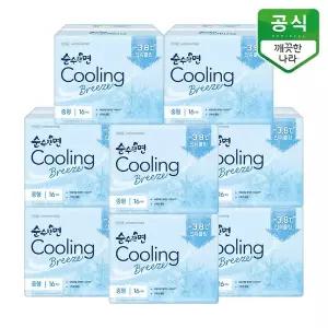 [깨끗한나라]순수한면 생리대 쿨링브리즈 중형 16P x 8팩