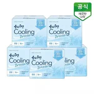 [깨끗한나라]순수한면 생리대 쿨링브리즈 중형 16P x 5팩