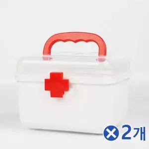 [에이치플러스몰]TBZ 넉넉한 투명커버 구급함 레드 21.5cmx2개 약정리함