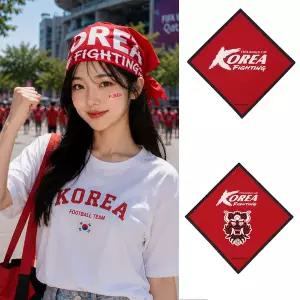 코리아 손수건 대한민국 붉은악마 두건 수건 축구 월드컵 응원 단체 대량