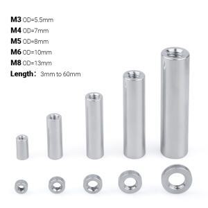100PCS M3 M4 M5 M6 M8 플랫 원형 스레드 부싱 알루미늄 와셔 스페이서