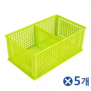 [하프클럽/]연두색 격자 소 다용도상자 욕실바구니