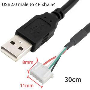 USB-4P Xh2.54 케이블 MX1.25 USB-PH2.0 USB 암/수 데이터