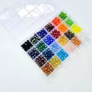 24칸 크리스탈 비즈 6mm 8mm 론델비즈 600pcs 1200pcs 론델컷 우레탄줄 팔찌만들기 간편세트/아트/부자재