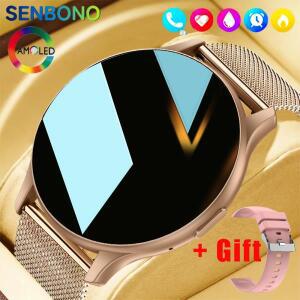 SENBONO AMOLED 스마트 워치, 1.43 인치 HD 화면, NFC 시간 항상 표시, 블루투스 통화, IP68 방수, 스포츠