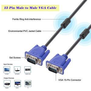 Hannord VGA-VGA 케이블 15핀 1.5m 3m 5m 수-수 확장 3  6 변환기 PC 모니터 TV 프로젝터