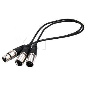 50cm XLR 여성 더블 남성 오디오 라인 CANNON 2 3핀 케이블 Y-3P 캐논 호환 스플리터 변환기