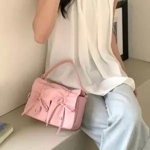 여성 4컬러 데일리 리본 크로스백 넉넉한 수납공간