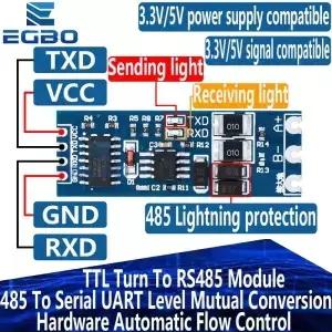 110PCS TTL RS485 모듈 485직렬 UART 레벨 상호 변환 하드웨어 자동 흐름 제어 전원 공급 장치