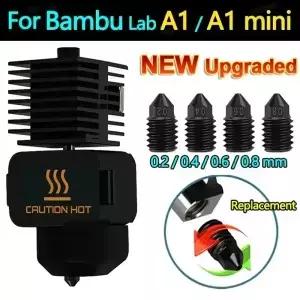 Bambu A1 미니 핫 엔드 키트 용 0.2/0.4/0.6/0.8MM 노즐 어셈블리 경화 강철 3D 프린터
