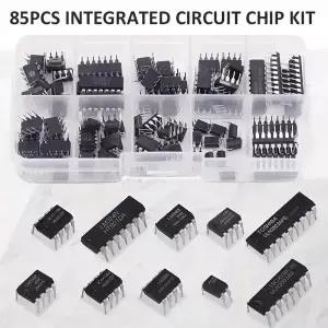 85PCS 10 가지 유형 NE555 LM324 UA741 ULN2803 PC817 집적 회로 DIP IC 조합 칩 키트