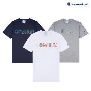 [챔피온] 로고 컬러 반팔티셔츠 남녀공용 반팔티 T1919G 550774