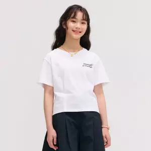 [오션스카이] [2color] 여아 다트 포인트 반팔 크롭티셔츠