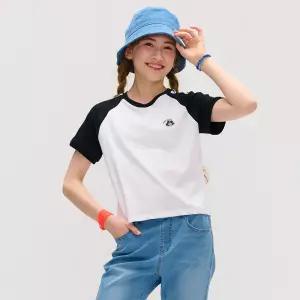 [오션스카이] [2color] 여아 라글란 반팔 T-shirt