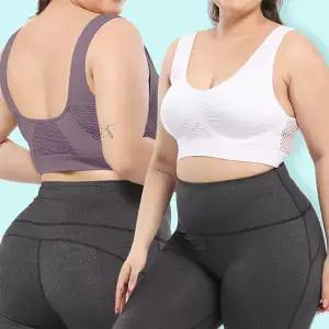 에어매쉬 빅사이즈 노와이어 브라탑 요가스포츠브라렛