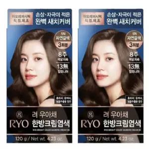 려 우아채 멋내기 새치크림 5N 자연갈색 120g 2개 (신형)