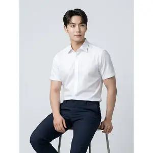 [파크랜드]화이트 와이드 칼라 이지케어 반팔 드레스 셔츠 A6DS2310113A_P423781148