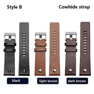 디젤  가죽 스트랩 팔찌, 시계 밴드, 블랙 다크 브라운, 22mm, 24mm, 26mm, 28mm, 30mm, DZ7311, DZ7332, D