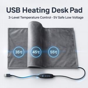 휴대용 USB 온열 패드 가열 책상 따뜻한 설정 접이식 3단계 빠른 온도 매트 부드러운