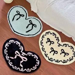[골드스마일]디자인 하트 발 매트 부드러운 리본 발 매트 논슬립 거실