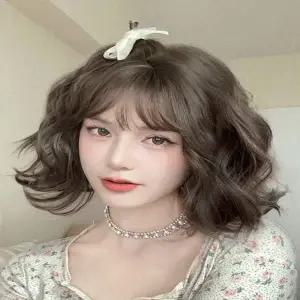 [셀러에이드]여성 고열사 단발머리 웨이브 통가발 전체가발 2컬러 자연스러운