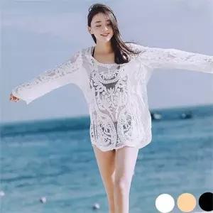 망사 여성 커버 업 여름 커버 업 수영복 휴양지 비치웨어